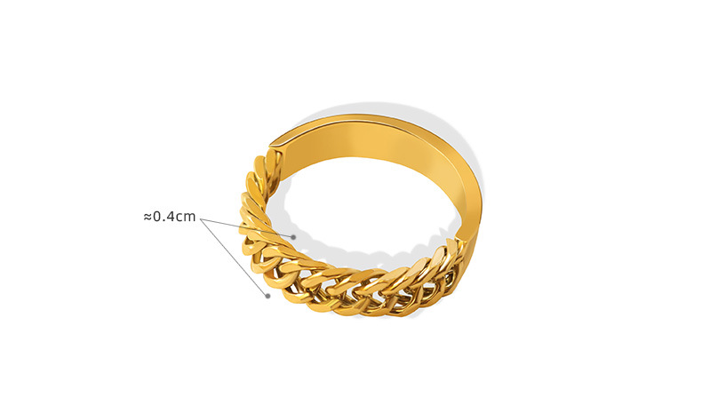 Couples Titanium Steel Plated With 18k Gold Fashion Ring display picture 1