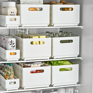 Kitchen cabinet right angle retractable storage box pull drawer storage basket plastic deep cabinet finishing box wholesale