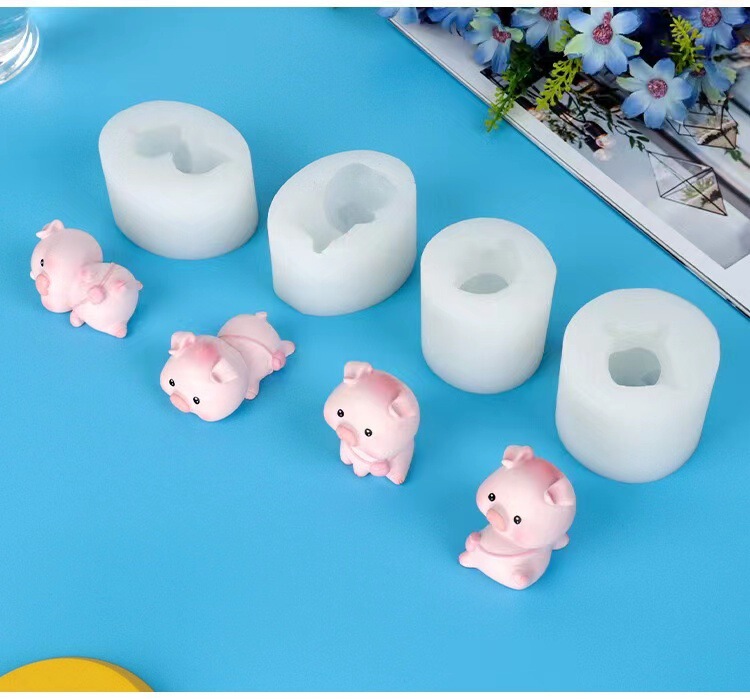 Meiduo diy cartoon cute piggy multi-postures silicone mold aromatherapy candle gypsum drop mold
