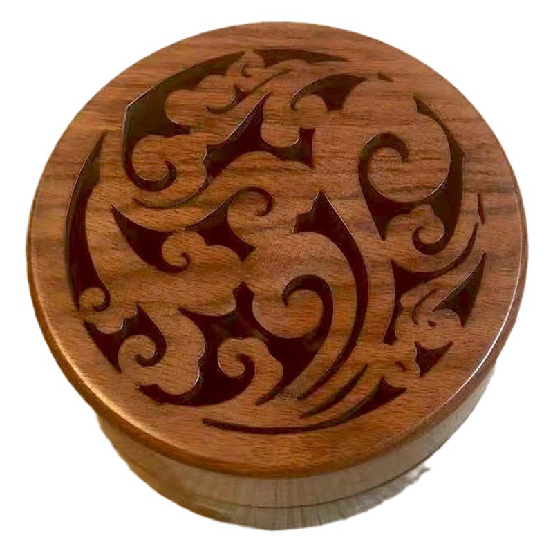 Новая коробка для благовоний сандалового дерева, деревянная полая курильница для благовоний, инкрустированная оболочкой, из отвержденного дерева, креативная коробка для благовоний Ebony