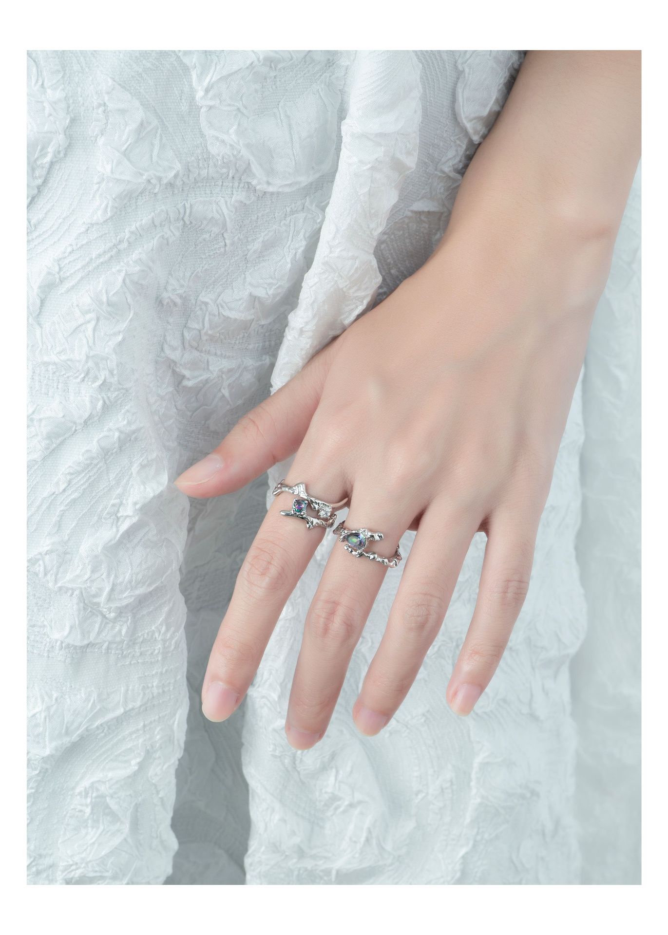 Fashion Geometric Copper Plating Zircon Rings 1 Piece