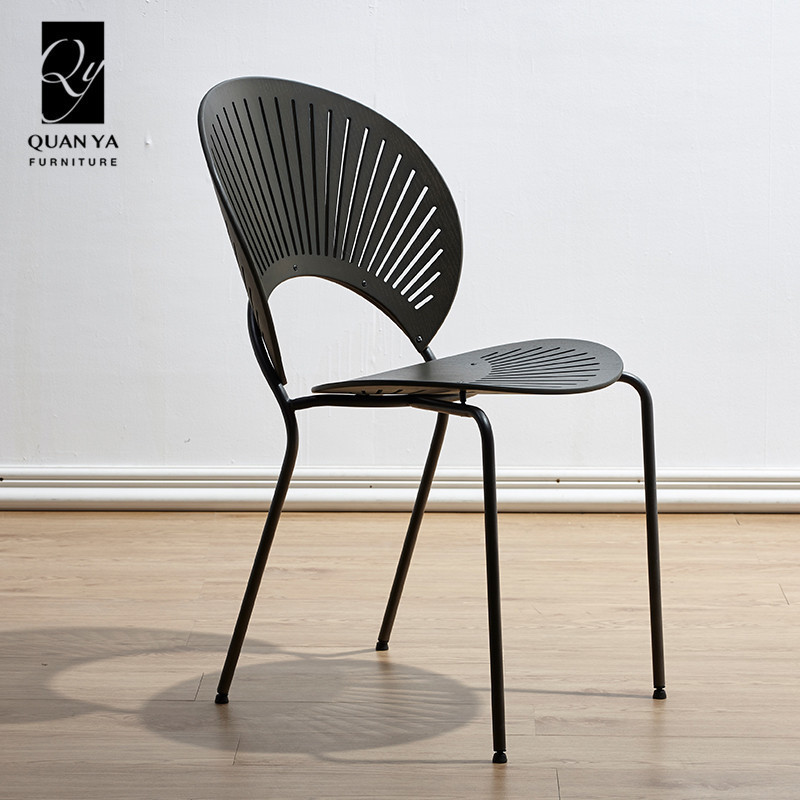 Second-Hand Restaurant Dining Chair for Home Use, Creative Simple Shell Sun Chair, Nordic Metal Backrest, Trendy Internet Celebrity Chair