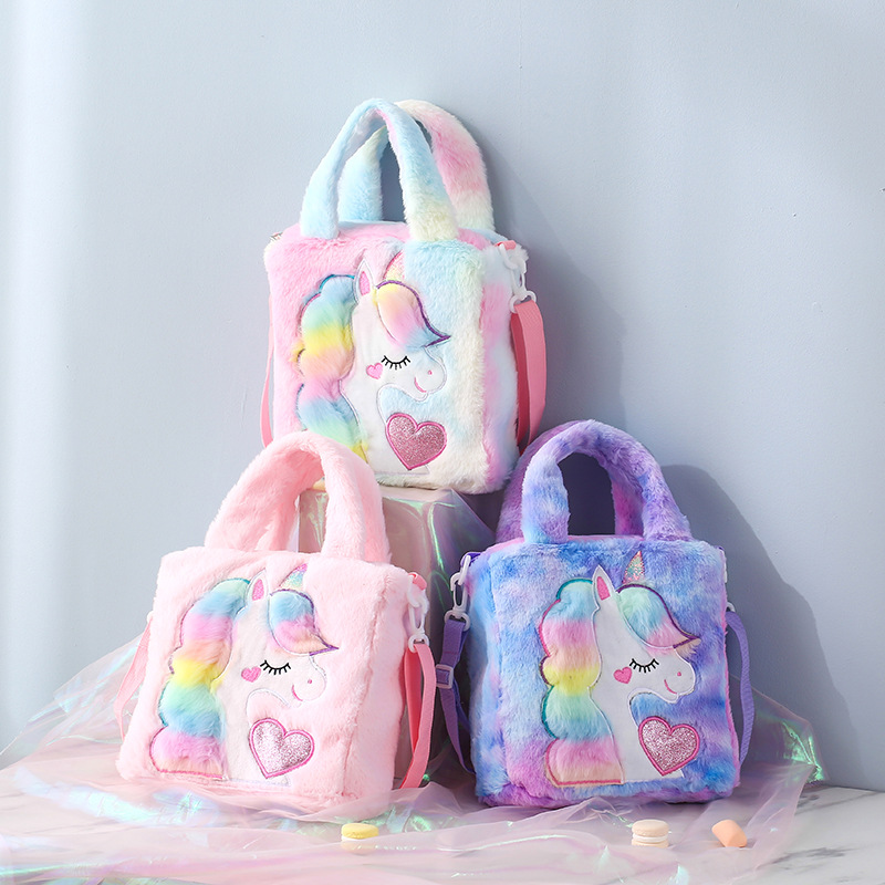 Girl's Medium Plush Cartoon Cute Sewing Machine Square Zipper Crossbody Bag display picture 2