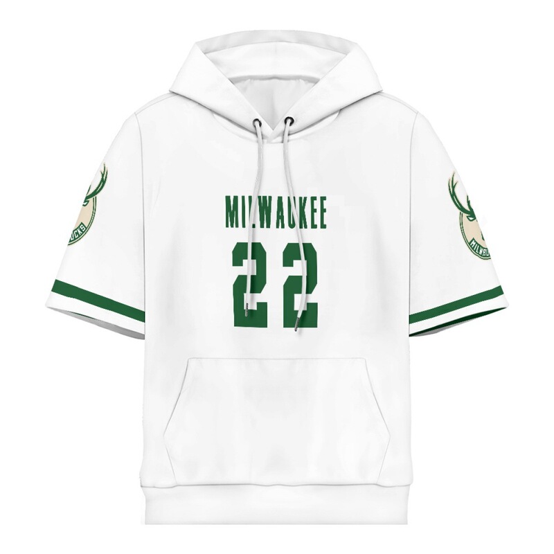 Drop Shipping Stag Team Printing with Pictures to Make Men's Large Size Breathable Hooded Short-sleeved Sweatshirt