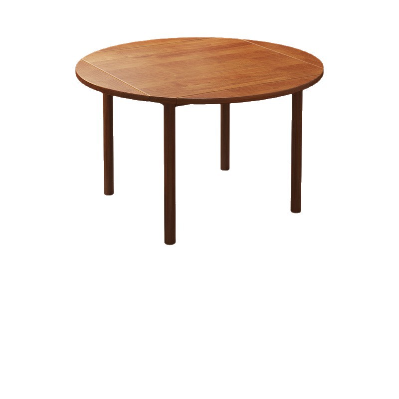Mesa de comedor plegable de madera sólida para el hogar pequeño tipo de mesa de comedor retráctil combinación de silla cuadrada de doble propósito mesa de comedor nórdica pequeña mesa redonda