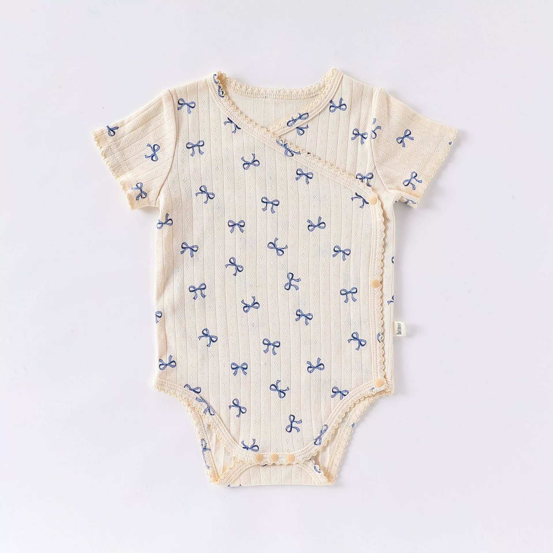 Children's Cotton Romper Unisex, Umbilical Bandage or Heart/Bow Print, Sizes 66–90 cm