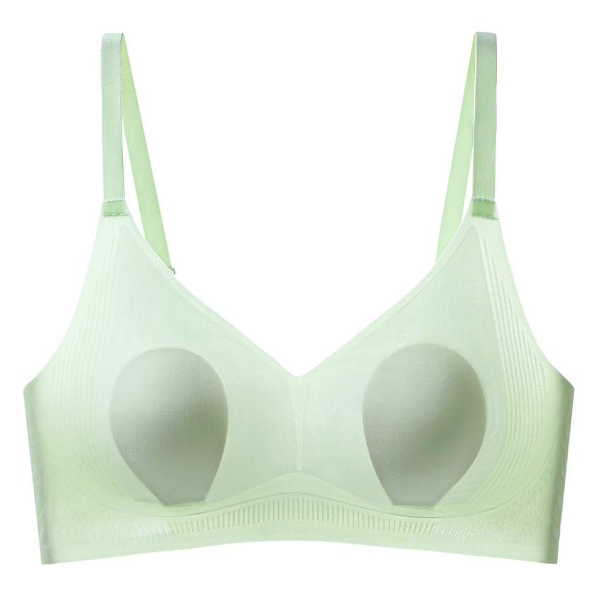 Ropa interior sin costuras de las mujeres Pequeño pecho empuja hacia arriba el sujetador fresco transpirable soporte superior anti-flacidez inalámbrico delgado más tamaño sujetador verano