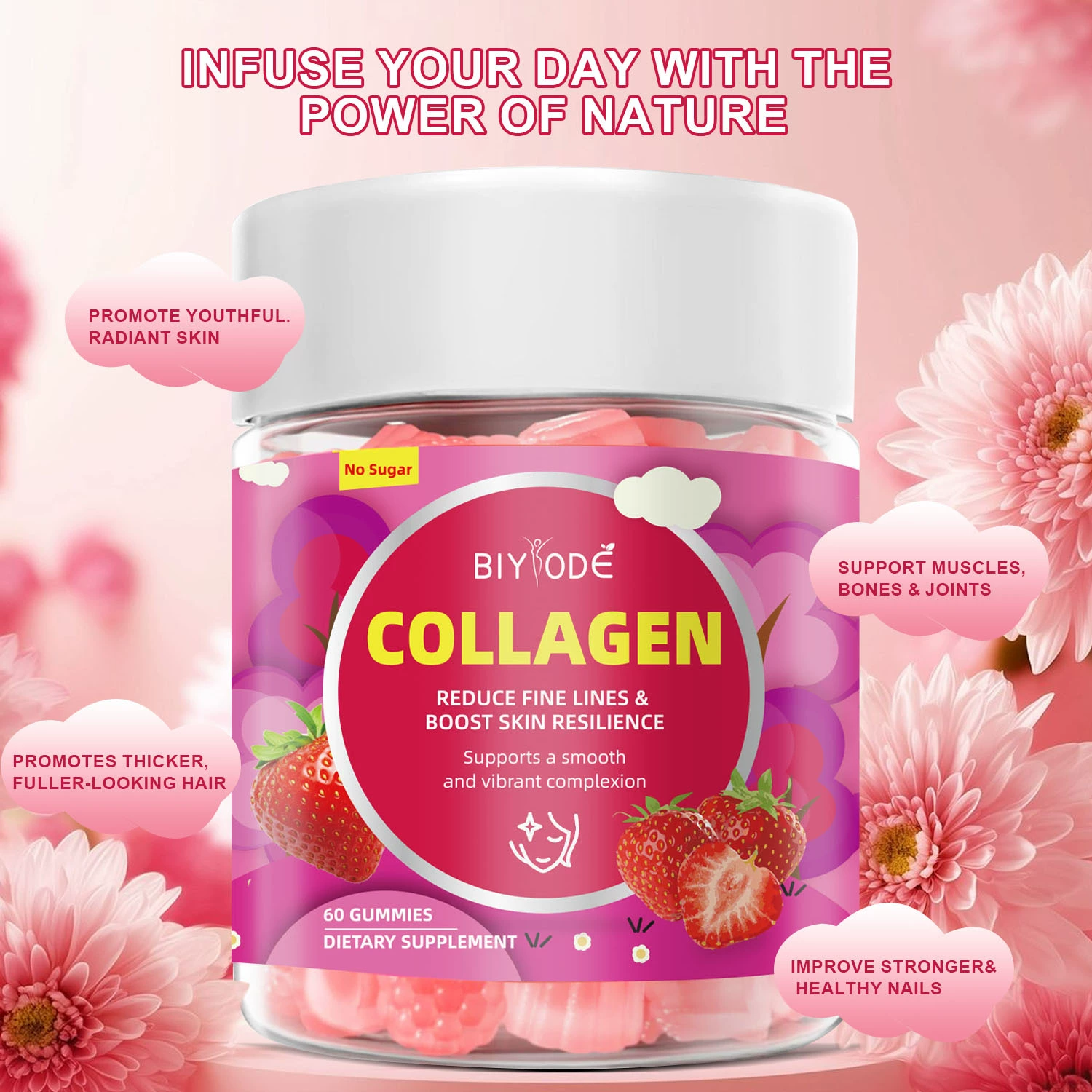 Коллагеновая помадка Витамин спот collagen gummie отбеливание трансграничная фабрика сэндвич помадка