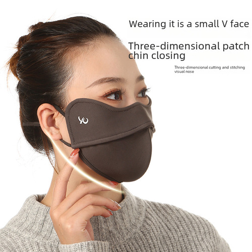 Autumn/Winter 5D Stereo Fishbone Frame Ventilated Thickened Cold-Proof Warmkeeping Eye Corner Protecting Nylon W-Shaped Anti-Smudge Makeup