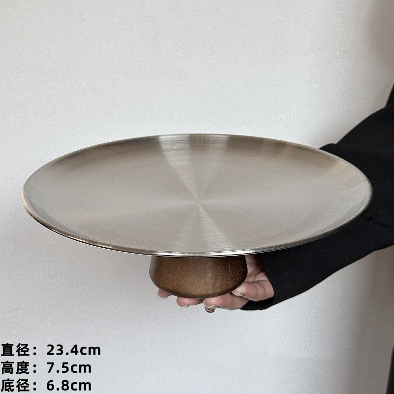 水果盘客厅家用法式零食摆放盘糖果盘甜品盘茶点盘下午茶高脚托盘|undefined