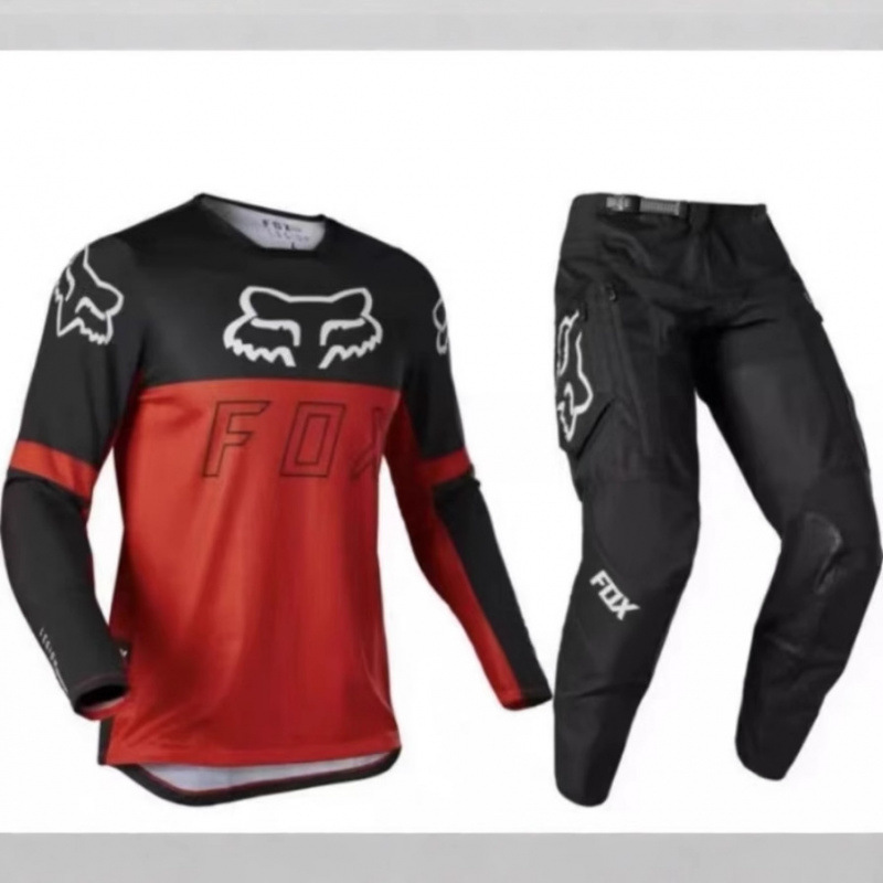 Fox Head Mountain Bike Cycling Suit for Men and Women, Moisture-Wicking Off-Road Motorcycle Racing Suit, Street Bike Sports Style