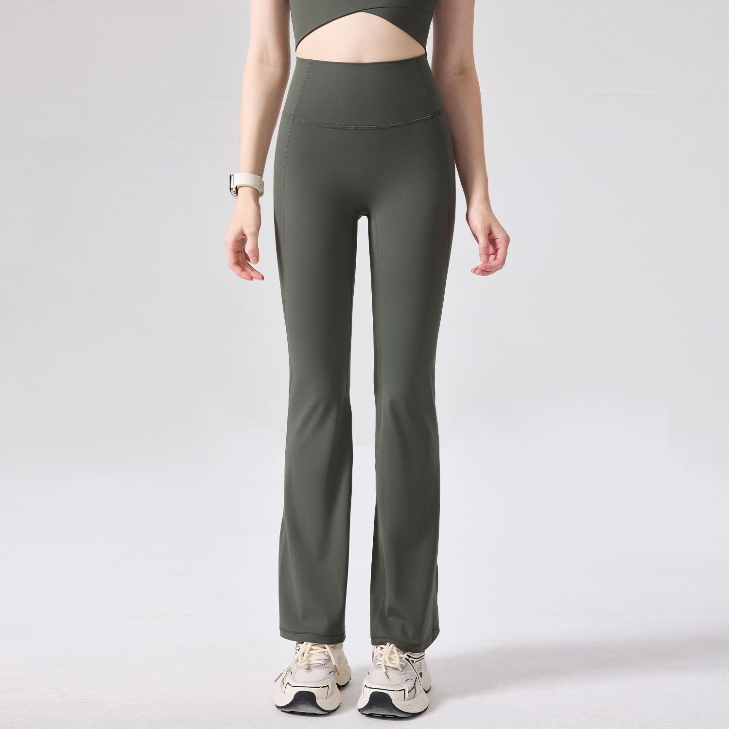 Pantalones deportivos de cintura alta y adelgazantes en forma de Y para elevar las caderas. Pantalones deportivos de acondicionamiento se pueden usar externamente.
