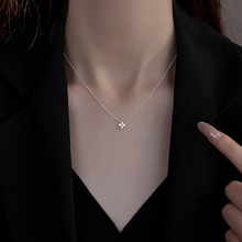 925纯银四叶草项链女2025新款爆款锆石高级感锁骨链颈链