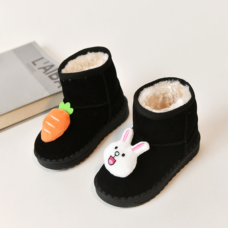 Inverno de neve infantil, meninos de 3 a 6 anos com sapatos grossos e pelúcia, meninas de 6 a 13 anos botas de algodão da moda 5_voghion.com