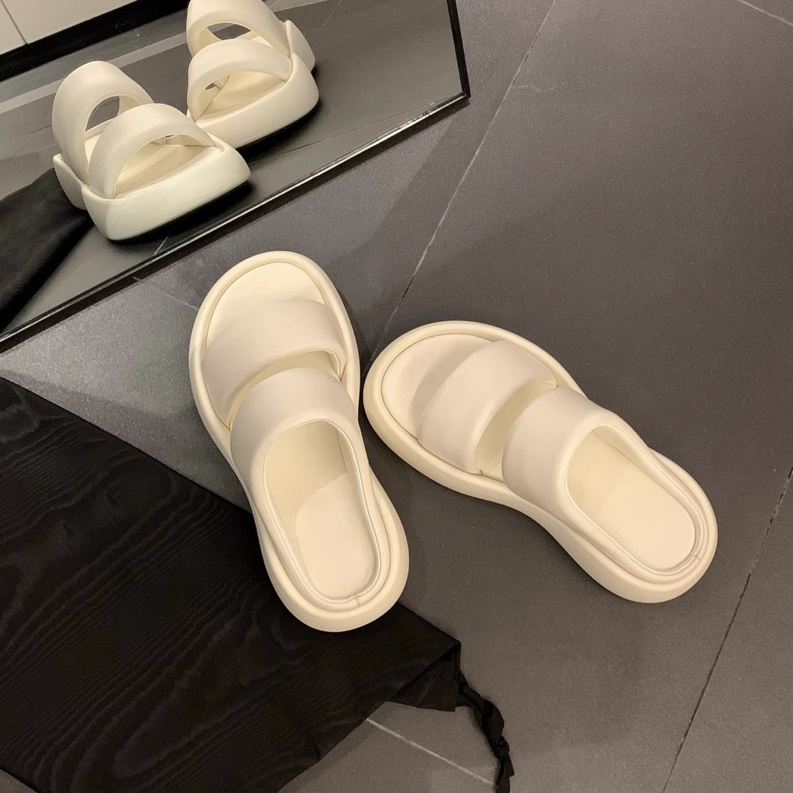 Cloud Bubbles~ Double-Strap Versatile Loafers for Women 2026 Summer New Casual Thick-Soled Height-Increasing Sandals for Women