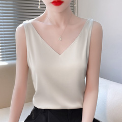 2024 Summer New Outerwear Strapless Women's Backless Top Slimming Elegant Underwear Short-Sleeve Hot Girl Clothing Silk Top for Summer