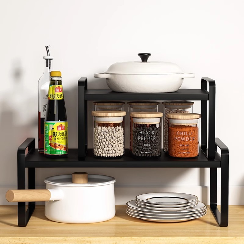 Organizador multinivel para encimera de cocina – para vasos, utensilios, con zona de drenaje