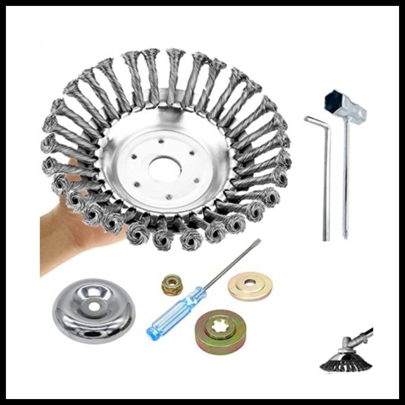 割草机配套钢丝轮打草头扭丝打草机除草头钢丝除锈除草盘园林配件