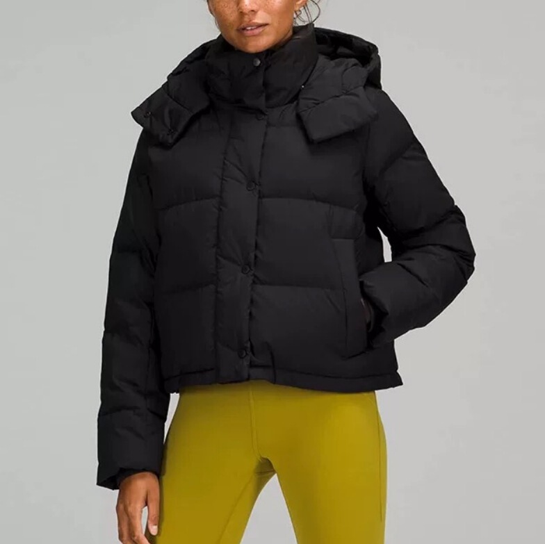 【High-Quality in Stock!】Lulu Puff-Style Goose down Four-Pocket Short down Jacket with Detachable Hood 【High-Quality in Stock!】Lulu Puff-Style Goose down Four-Pocket Short down Jacket with Detachable Hood