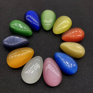 Colorful Crystal Stone Cat's Eye Water Drop Non-Porous Pendant Tourist Attraction Hot Selling Water Tank Stone Water Taobao Manufacturer
