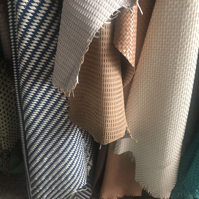 【100起批】牛皮/羊皮编织皮革超纤编织面料花式颜色多样选择