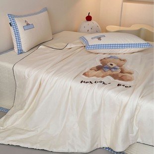 Panda Cotton Washed Cotton Tatami Bed Cover Three-piece Set Four Seasons Double-sided Quilted Quilted Pad Thickened Bed Sheet Summer Quilt