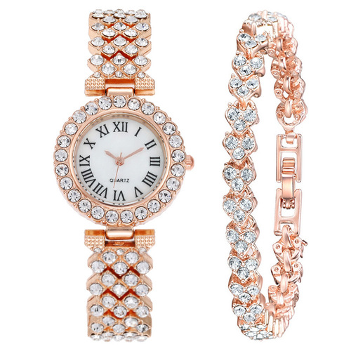 Foreign trade cross-border hot-selling suit fashion diamond-encrusted women's watch women's watch bracelet women's watch manufacturer wholesale