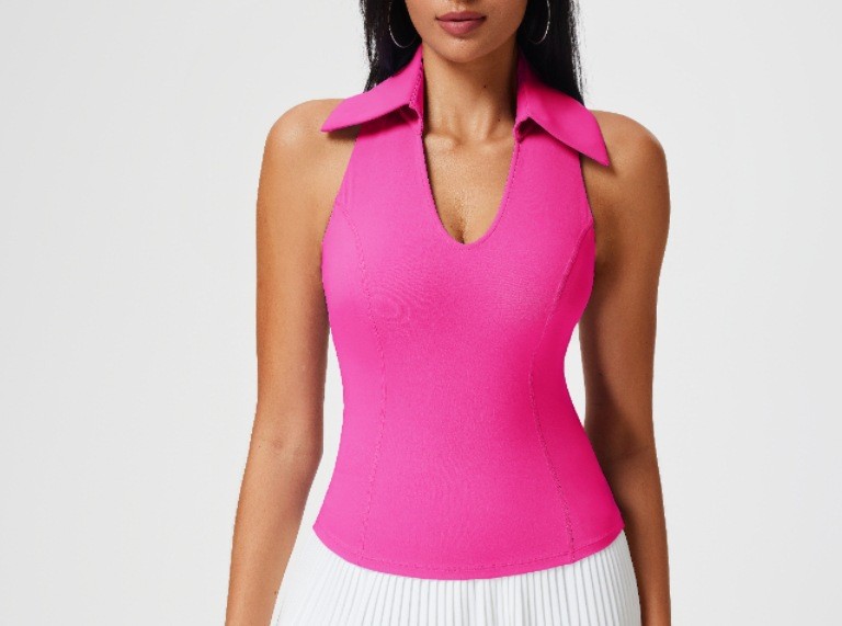 Ropa de tenis de color en contraste, traje deportivo para mujer, chaleco de yoga de secado rápido para correr, top de fitness, falda corta de bádminton, falda image 27