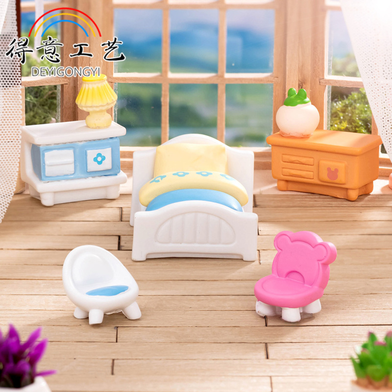 マイクロランドスケープクリエイティブかわいいかわいい小さな家具 diy ベビーハウスリビングルーム寝室の装飾アクセサリーデスクトップ小さな装飾品|undefined