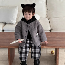 儿童外套2025秋冬款小宝宝冬季衣服韩版童装男童连帽卫衣加厚套装