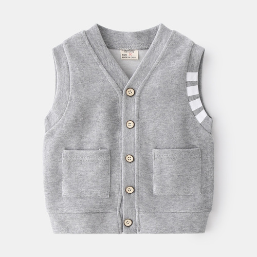 Spring casual and cute boy's vest, trendy and fashionable little gentleman's children's clothing, two colors optional single-breasted vest