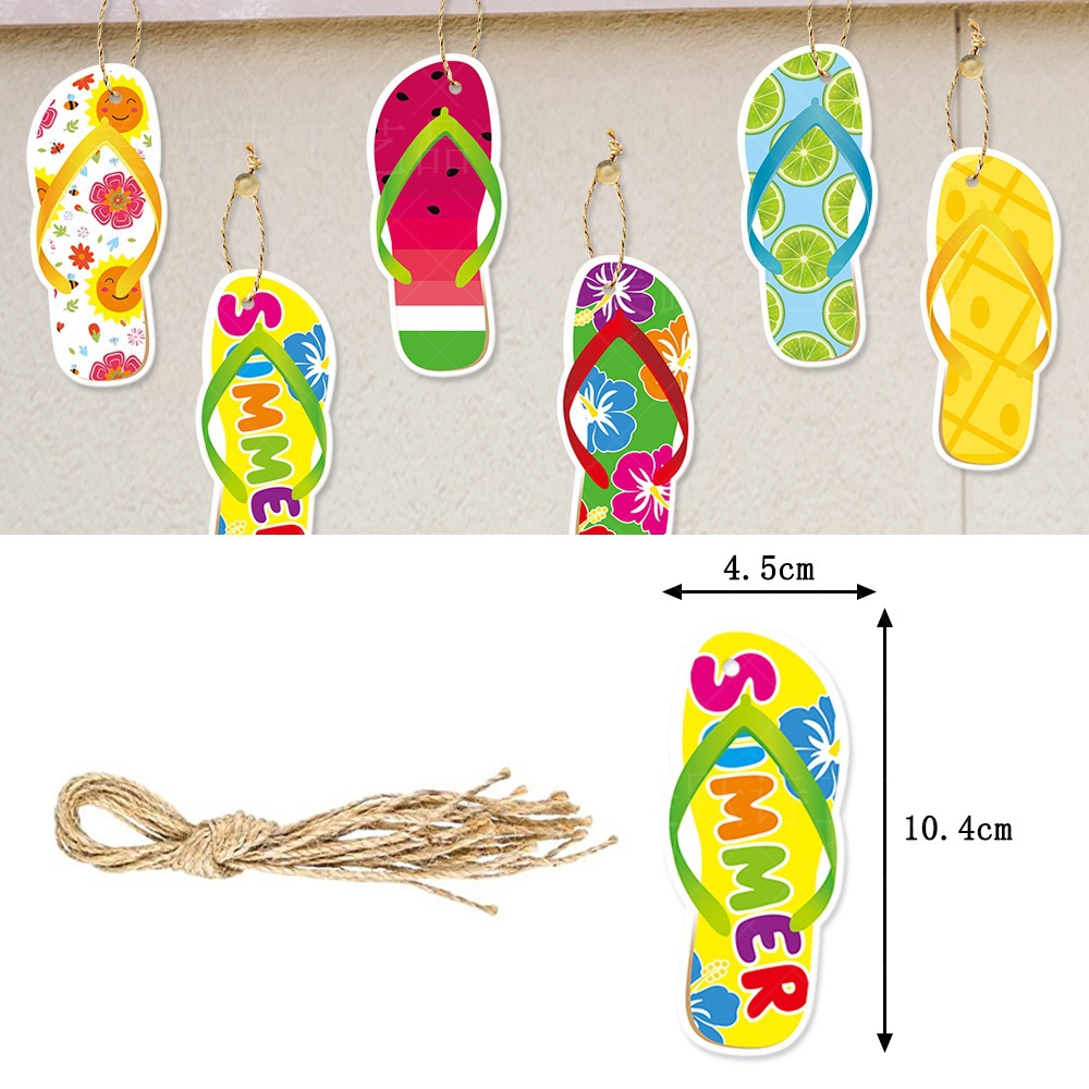 Amazon Hawaii piscina fiesta decoración zapatillas Tarjeta de verano etiqueta de la pared Tarjeta de papel foto accesorios decoración cartón