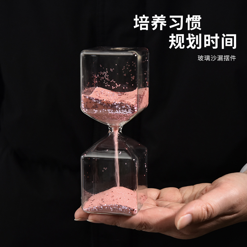 Sequinilla de alto valor visual sin tiempo reloj de arena diseño cuadrado descompresión mágica creativa decoración del hogar fábrica al por mayor