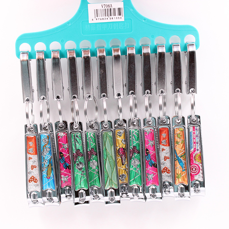 Factory Direct Supply V9 Nail Clippers Flat Nail Clippers No. 10 Chrome Keychain Large Household Nail Clippers Wholesale
