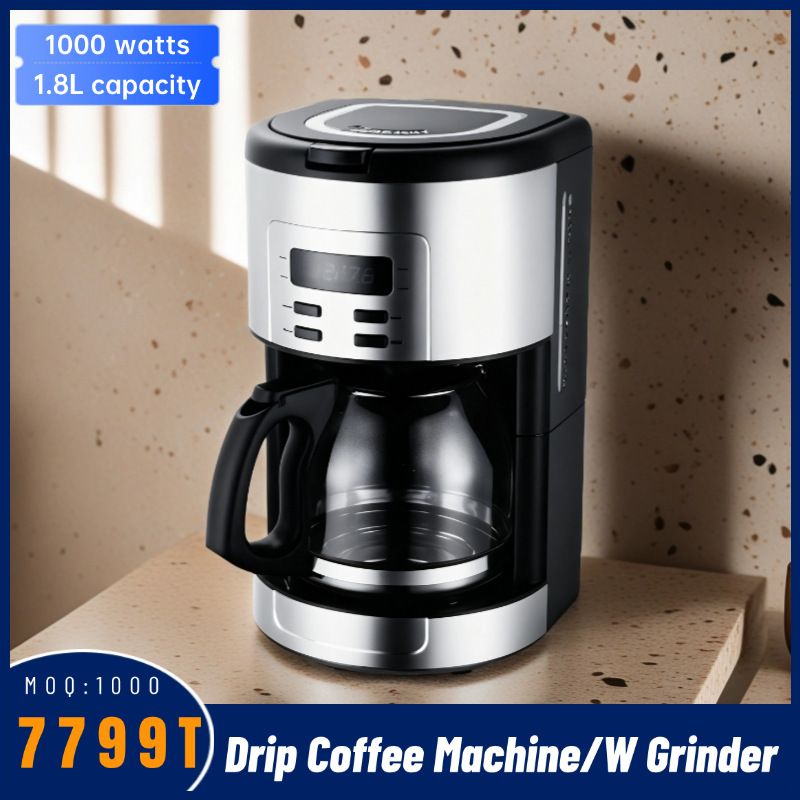 Automático inteligente cafetera de café americana cafetera de goteo con programa LED controlado por programa