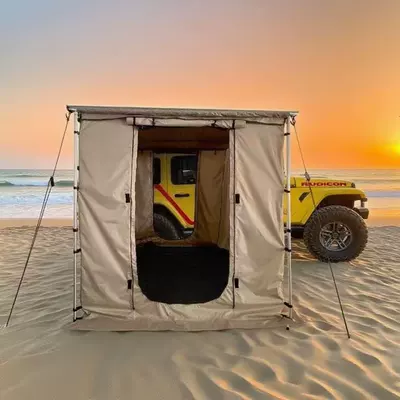 Aluminum Alloy Shell, Outdoor Camping, Avtomobil yan çətirləri - excluding-canopy-khaki-or-black-square-enclosure-16x25-light-luxury-model