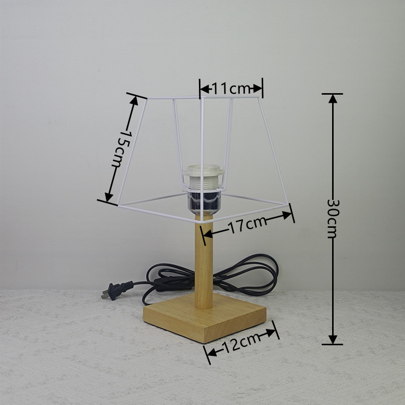 Hecho a mano DIY lámpara de mesa casera hierro estante base oro traje E27 bombilla libre abuela lana a cuadros ganchillo