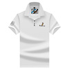 Summer cotton T-shirt, clothing, polo, with embroidery, with short sleeve