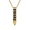 Men's retro bullet stainless steel, pendant, necklace, 2023 collection, European style, punk style