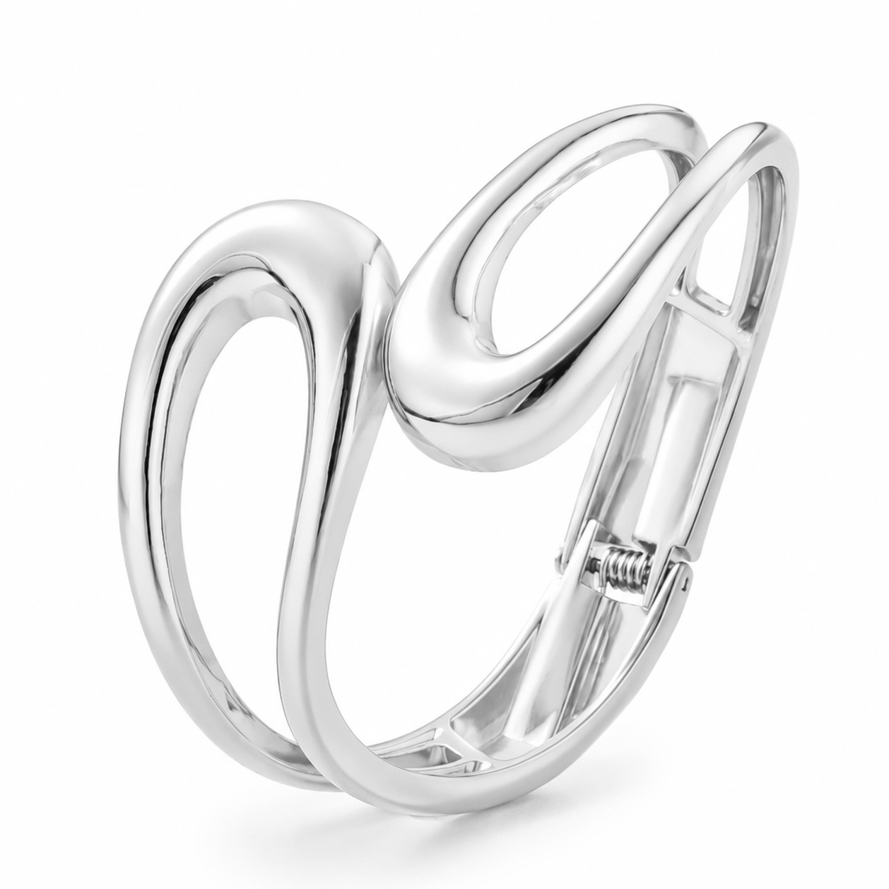 Pulsera Popular Transfronteriza Europea y Americana, Estilo Minimalista INS, Patrón de Onda Irregular, Joyería de Metal Brillante, Accesorios para Mujer