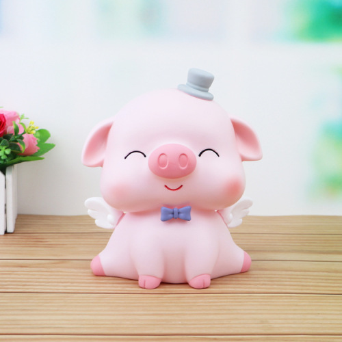 ins creative Korean cute obedient pig children's piggy bank Internet celebrity cartoon anti-fall piggy bank vinyl pig ornaments