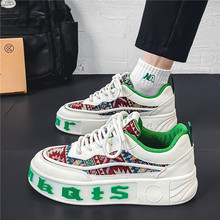 清仓男鞋2025新款时尚休闲板鞋潮流百搭时尚青少年厚底增高帆布鞋