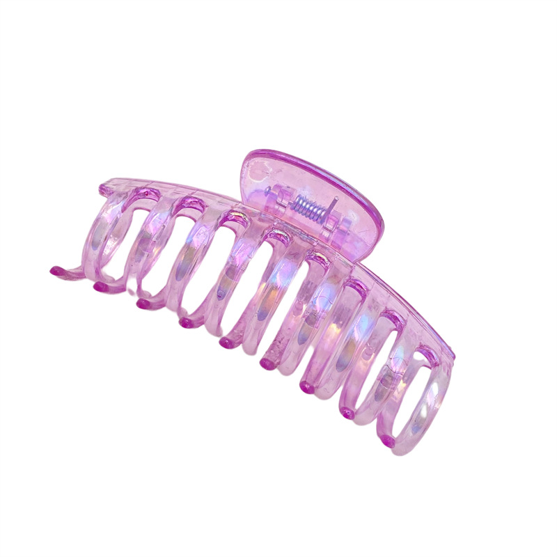 Gran estilo coreano horquilla transparente electrochapado AB color agarre de moda temperamento espalda Cabeza pelo agarre tiburón clip accesorios para el cabello