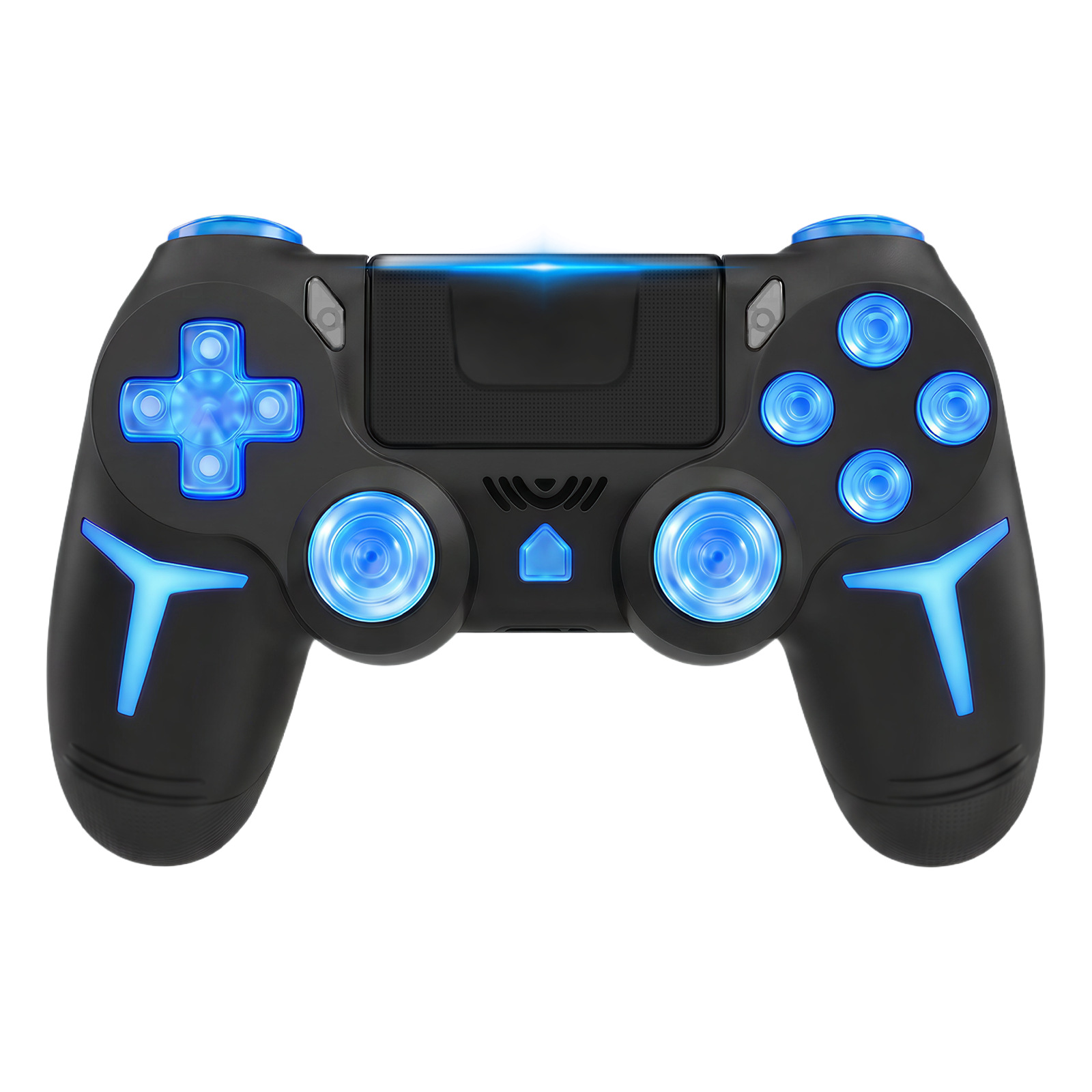 Fabricante PS4 inalámbrico Bluetooth control de juegos con luz RGB doble vibración de seis ejes PC control de juegos de vapor
