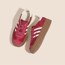 厚底德训鞋女牛皮版蛇年限定小个子增高板鞋学生休闲平底阿甘鞋