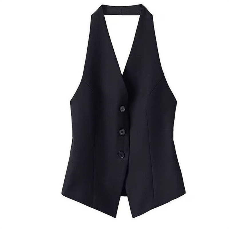 Halter Neck Suit Vest for Women, 2026 Spring Collection, Unique Design, Stylish Sleeveless Vest