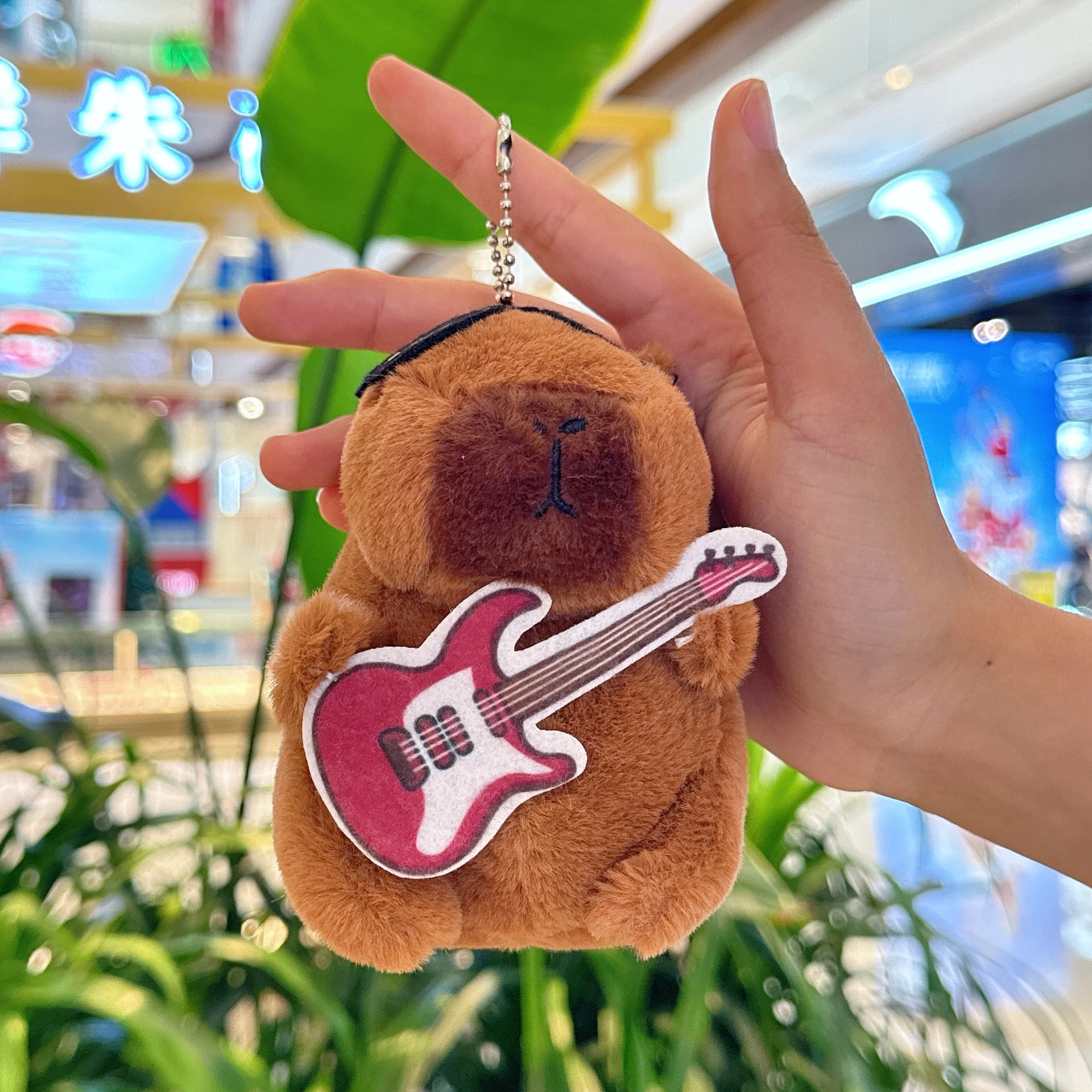 레드 기타 다크 브라운 카피바라 + 비드 체인