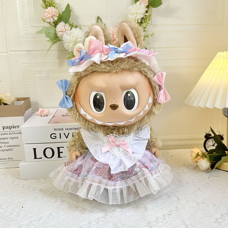 38cmラブブベビー服、ラブブぬいぐるみ服、ラブブ人形着替え、漢服スカートスーツ|undefined