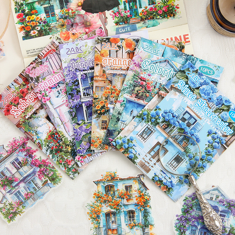 El sueño de fluir brillante aceite especial y papel paquete de pegatinas diy diario material de decoración arquitectónico serie de pegatinas pastorales