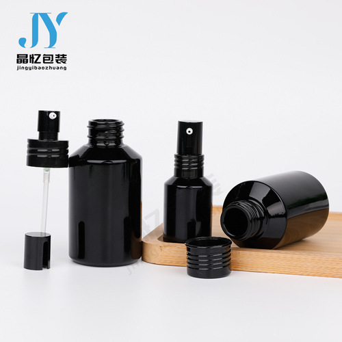 15g-120ml Black Sloping Shoulder Essential Oil Bottle, Sloping Shoulder Cream Bottle, Liquid Bottle, Glass Bottle for Dividing